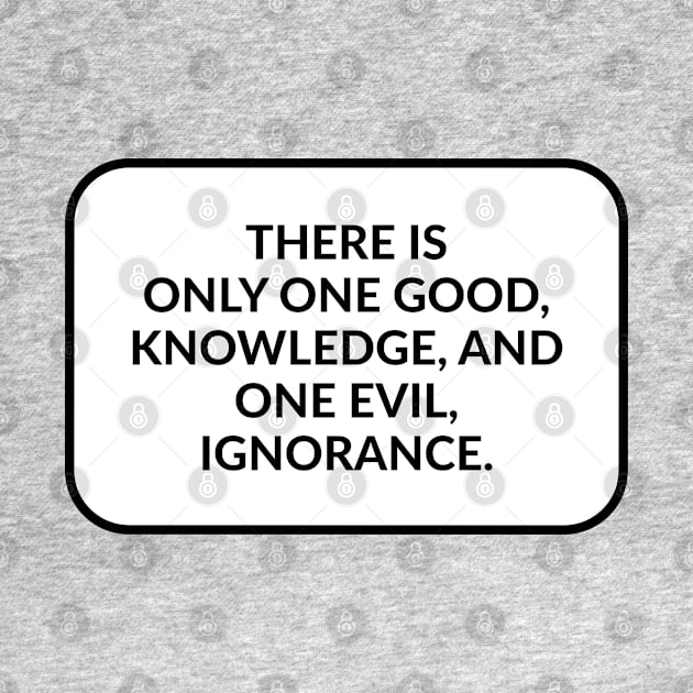 There is only one good, knowledge, and one evil, ignorance - Socrates philosophical quotes by InspireMe